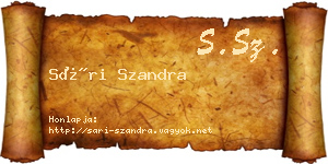 Sári Szandra névjegykártya